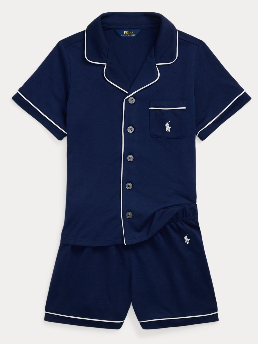 Polo by Ralph Lauren Navy Pajama Set with White Piping